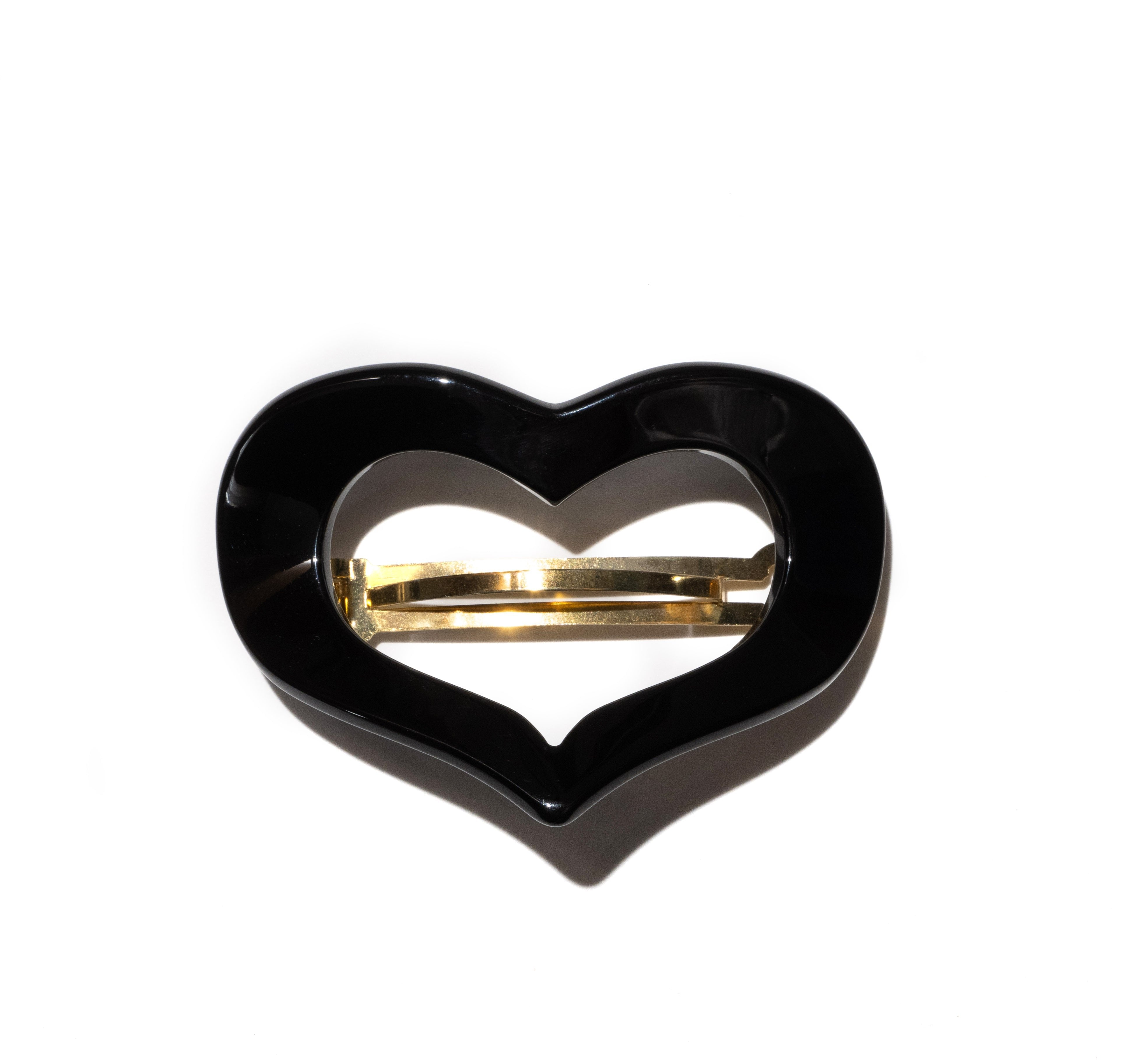 Heart Hair Clip - Black